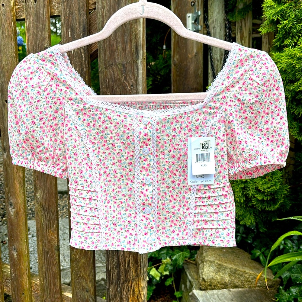 Katie j NYC girls XL jordie peasant top big kids